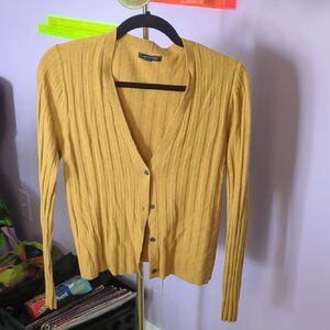 Mustard Yellow Women's Cardigan Sweater
